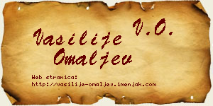 Vasilije Omaljev vizit kartica